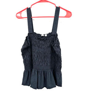 Melrose and Market size Medium sleeveless shirt tank top smocked‎ flounce hem